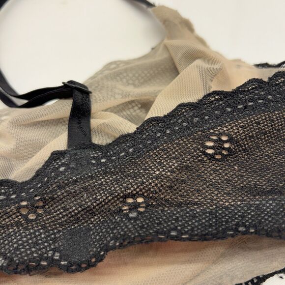 Victoria's Secret Angels Bra Black Lace Semi-Sheer Lightly Lined 34D - Picture 5 of 8